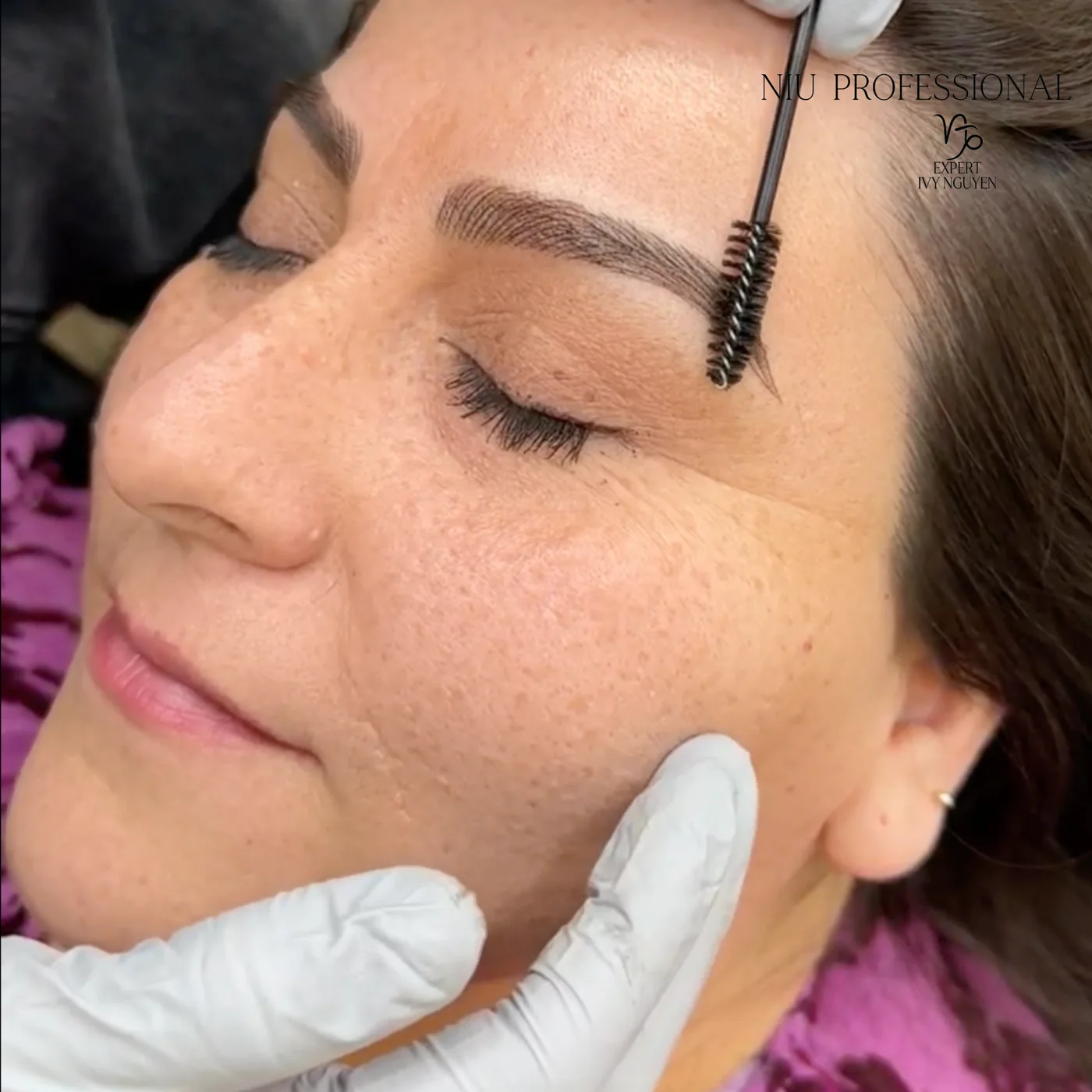 Nano hairstroke brows healed result by NIU Professional