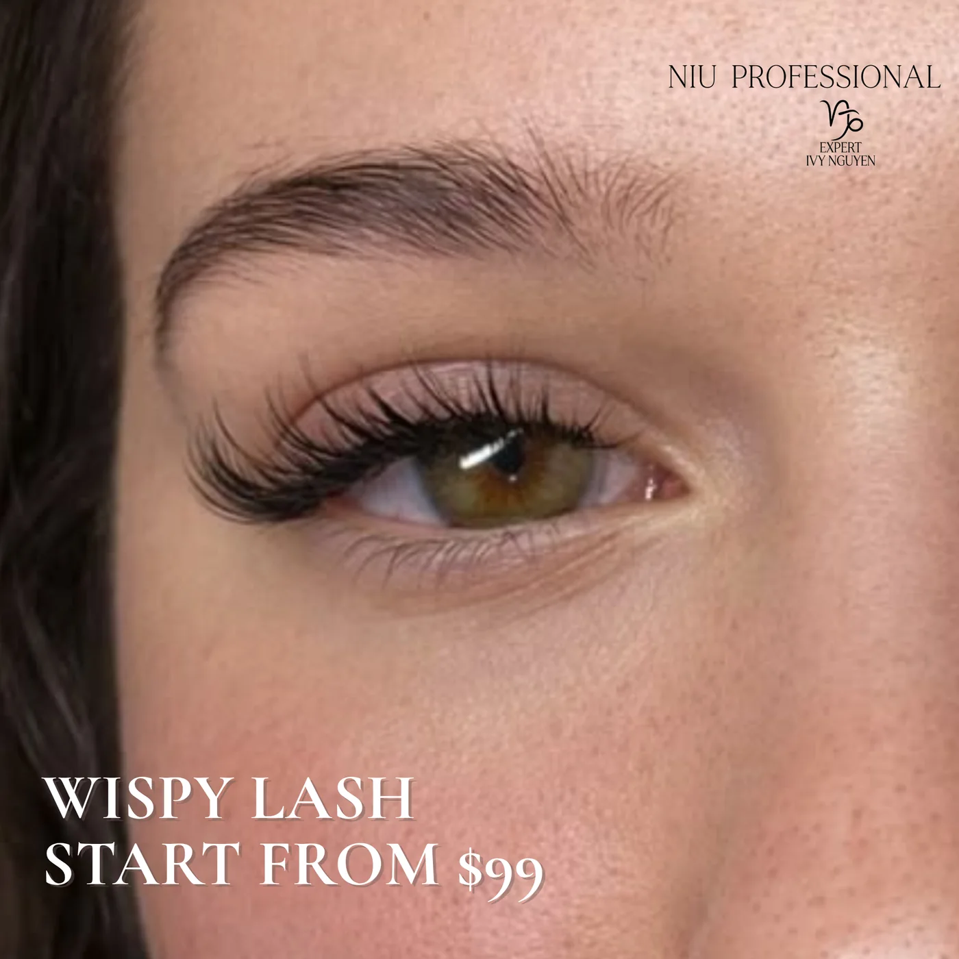 Wispy lash extensions by NIU Professional